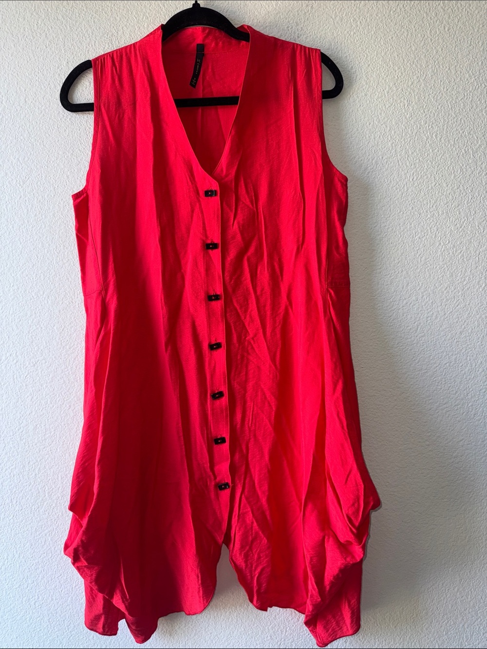Sleeveless avant-garde button-front Tunic Dress Small NWOT